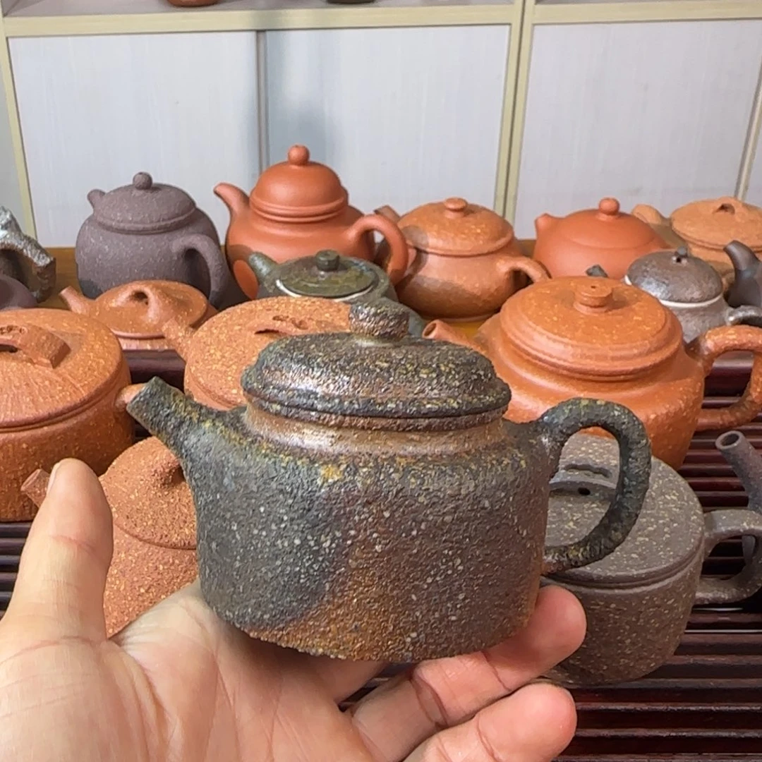 木***紫砂茶壶八目红降洗砂柴烧德钟150cc
