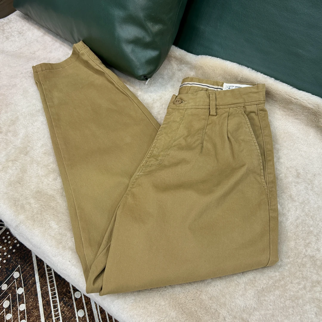 GuuRest复古休闲裤男士97棉冬季加绒宽松直筒裤百搭舒适纯色简约Z