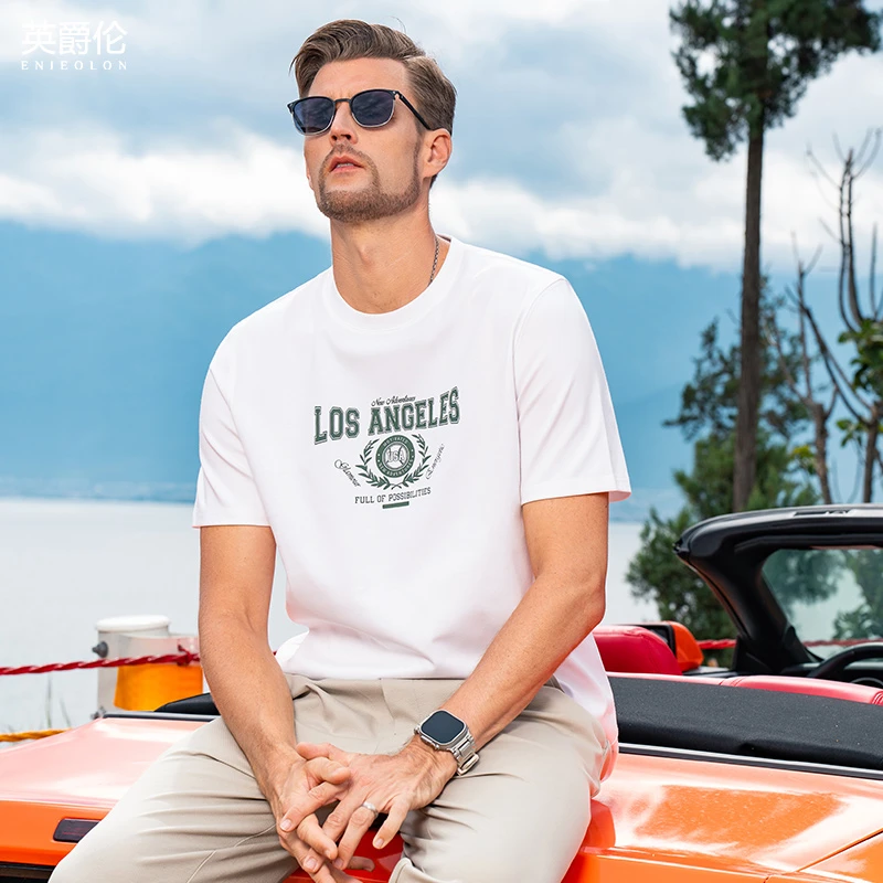 【五合一功能T】重磅凉感7A抗菌短袖t恤男夏季美式印花体恤T9504