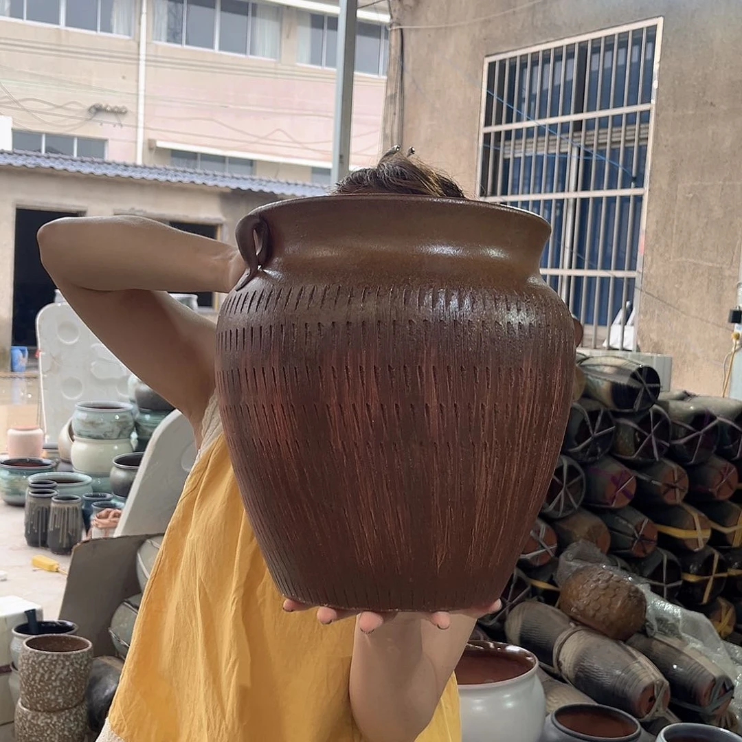 紫砂花盆正品口24高30