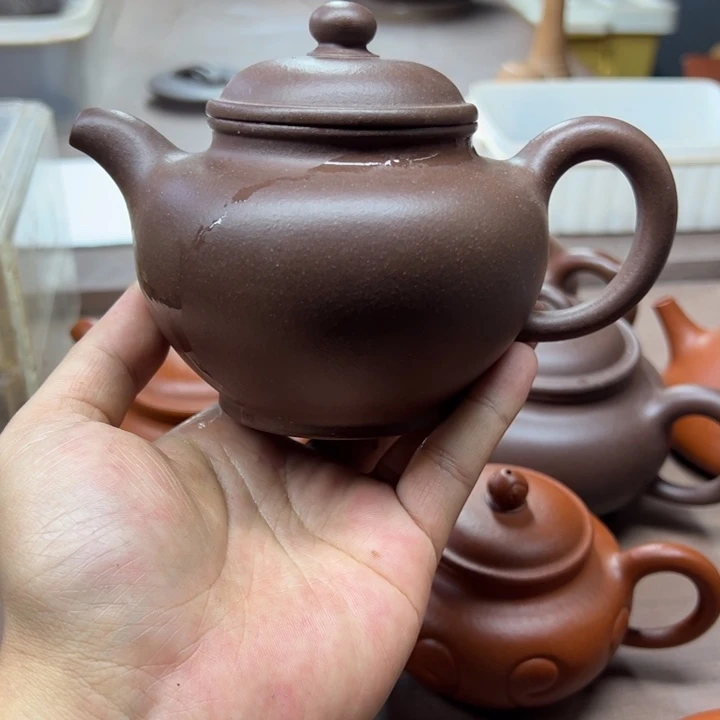 紫砂茶宠掇只紫泥330cc