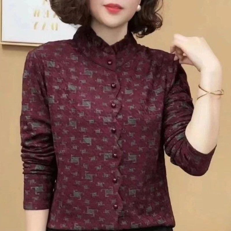 2025新品时尚洋气百搭木耳边长袖套头打底衫女士上衣