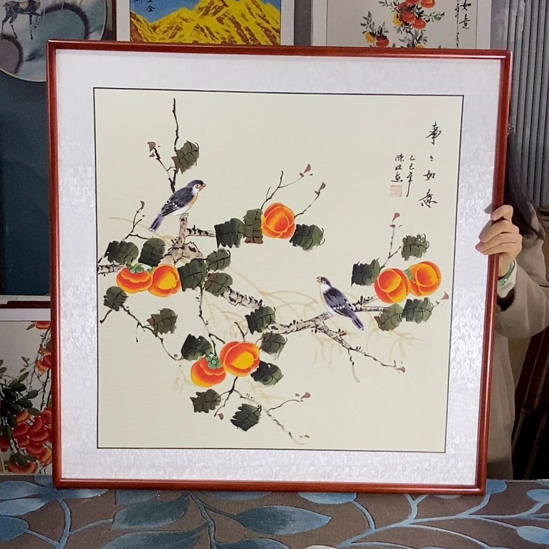 国画62✖️62手写手绘国画作品带框包邮