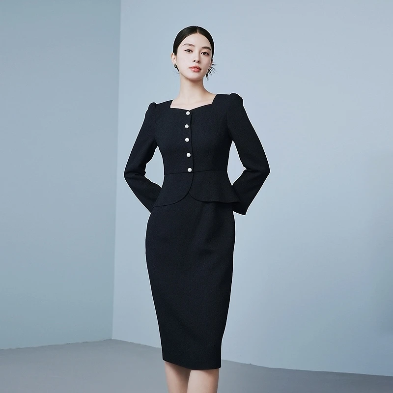 【晨粉专享价】假两件连衣裙2025年新款早春高级感-MOGB02WOP038A21