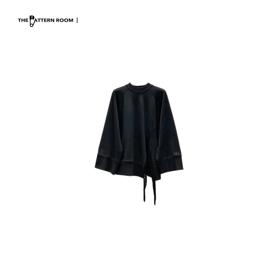 The pattern room ｜细节聚焦几何切割流苏下摆廓形袖重磅棉卫衣