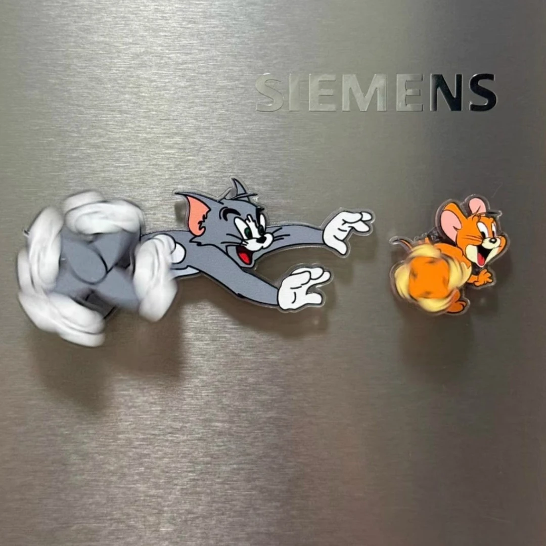 猫和老鼠旋转冰箱贴磁吸贴汤姆和杰瑞创意旋转冰箱贴磁性贴装饰贴