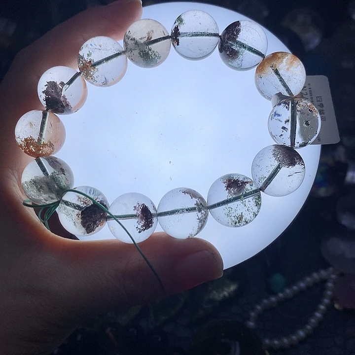 未镶嵌珠宝半成品水晶幽灵手串16mm➕