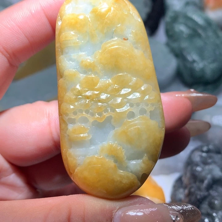 翡翠未镶嵌颈饰保真天然A货翡翠