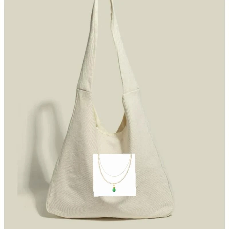 温柔金克斯【XL集合】经典款网红时尚古风米白色帆布包