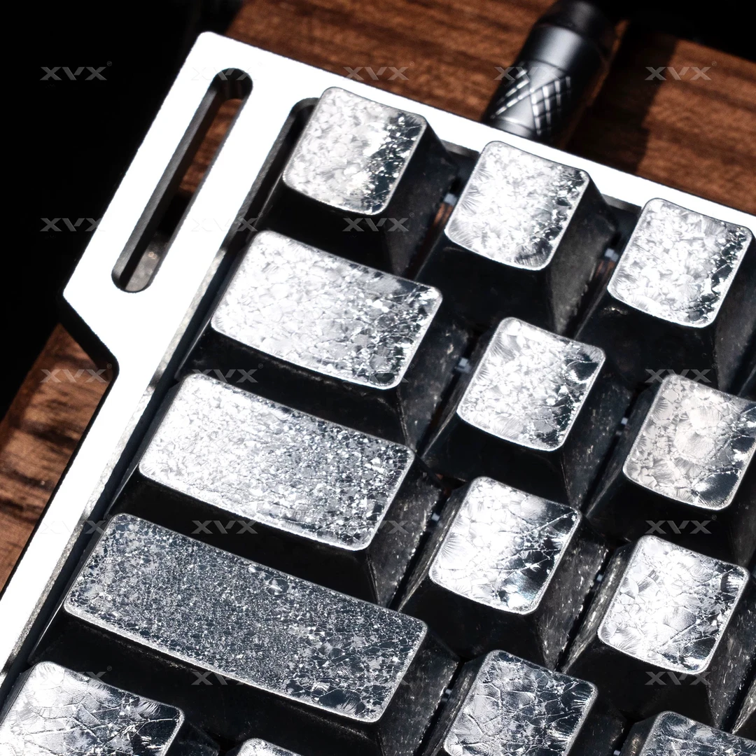 XVX冰霜键帽金属质感键盘帽原厂客制化侧刻透光个性冰晶键帽