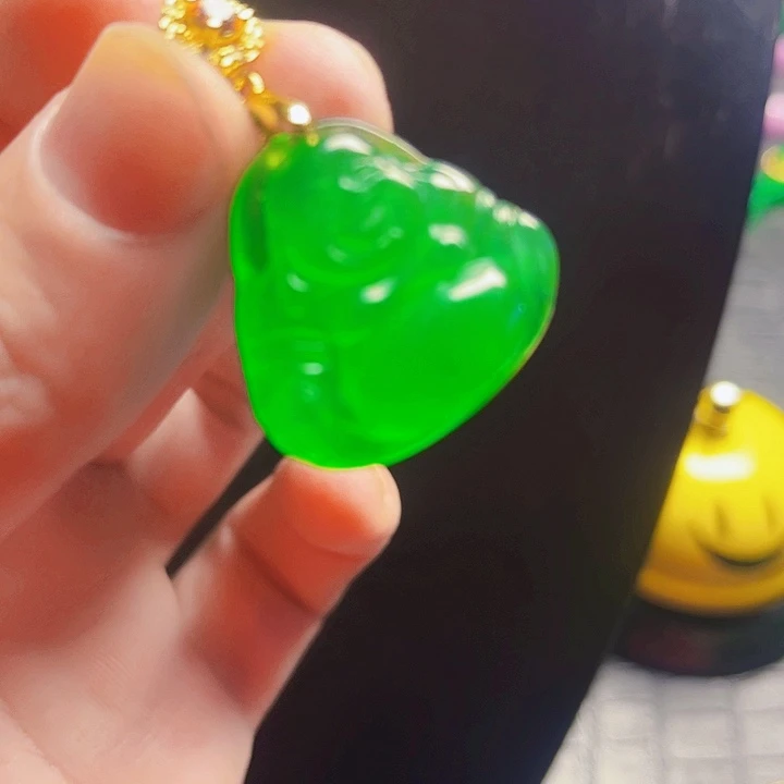 翡翠14K金镶嵌颈饰