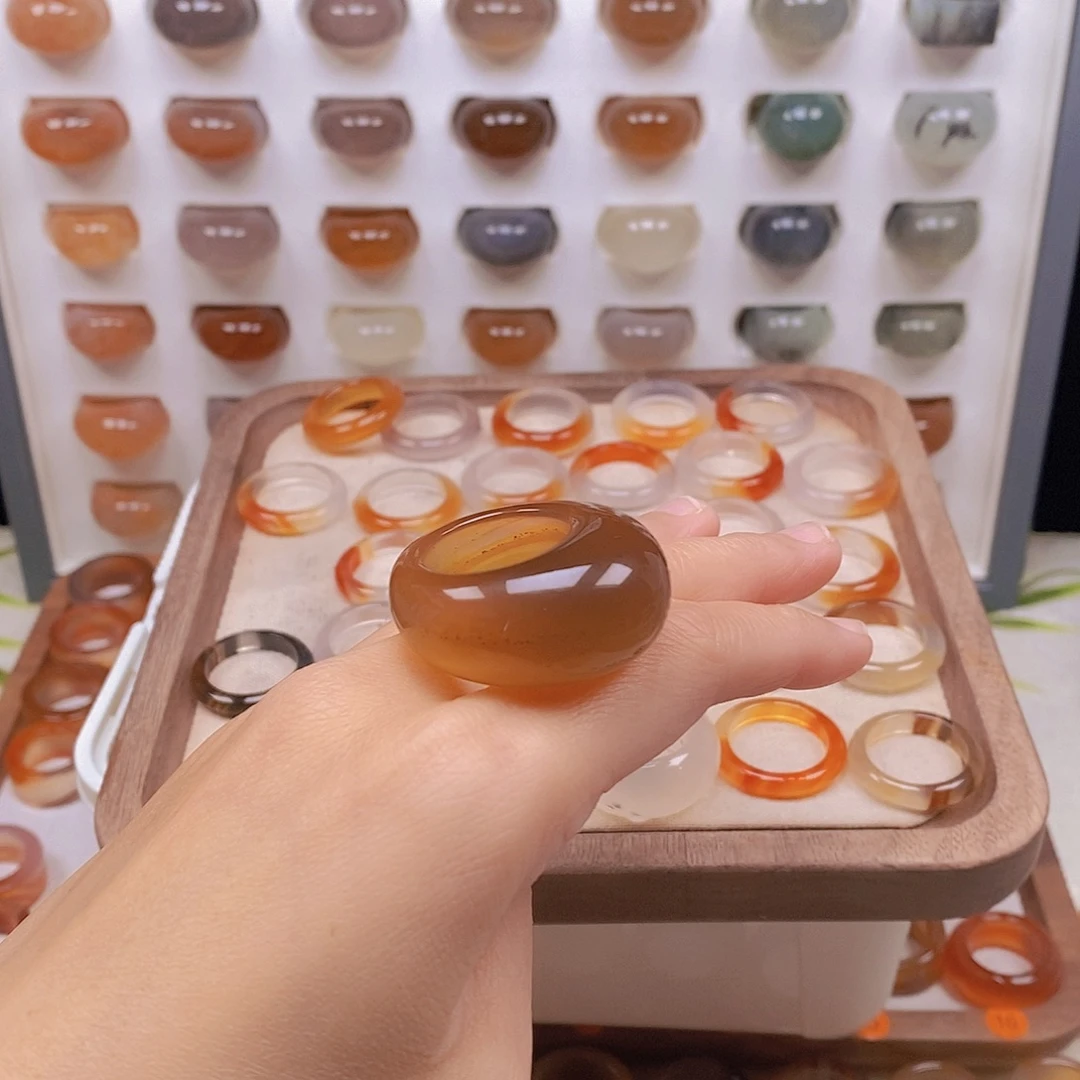 @***月玛瑙/玉髓未镶嵌戒指港19
