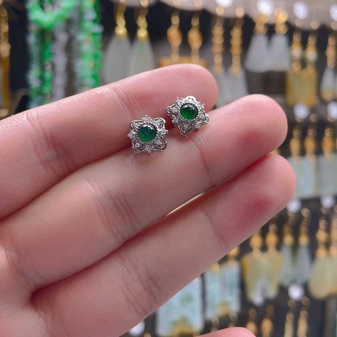 翡翠未镶嵌耳饰翡翠