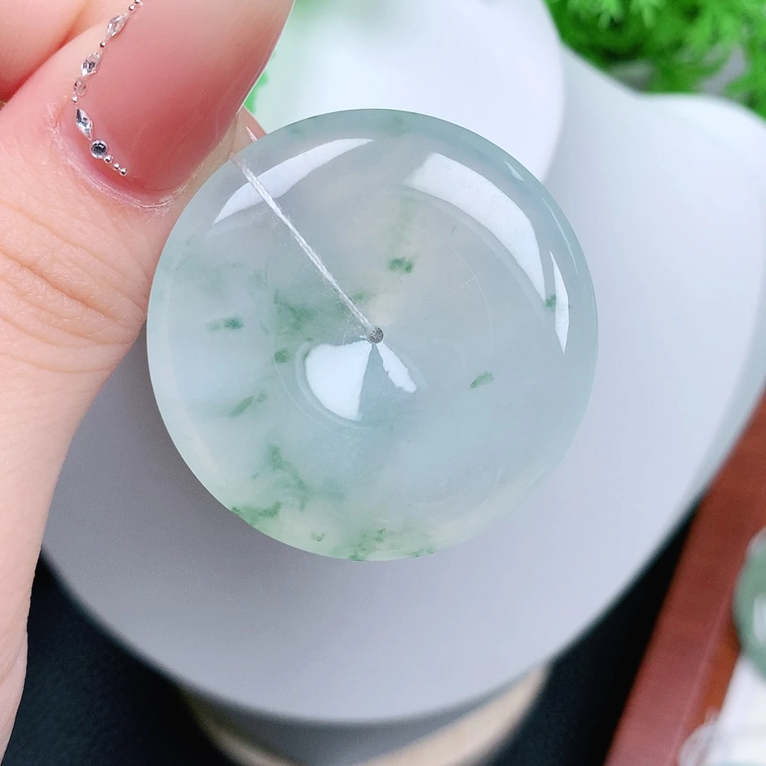 翡翠未镶嵌颈饰平安37.3-6.4