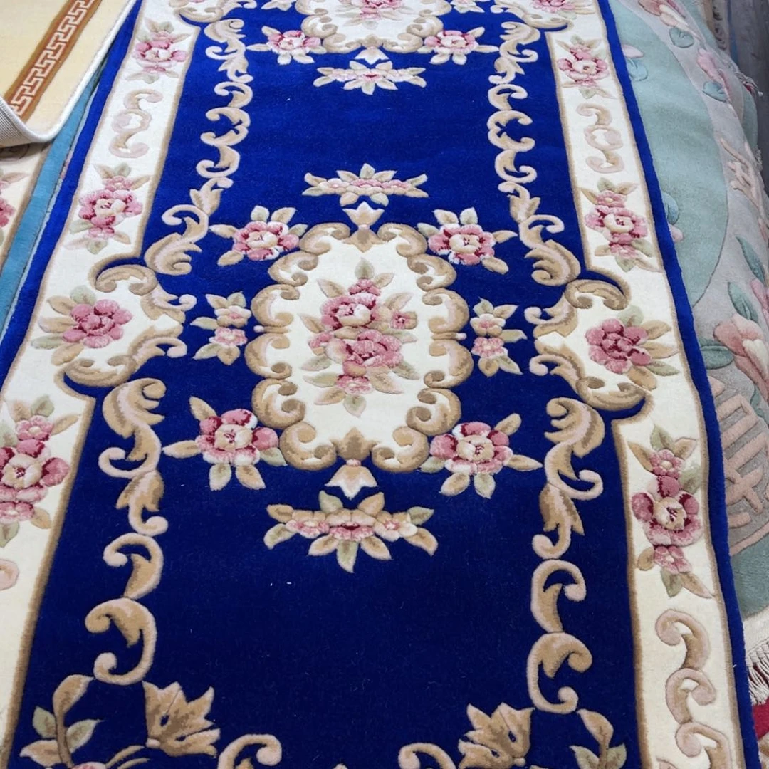 羊毛77×300纯羊毛加厚立体花特价地毯