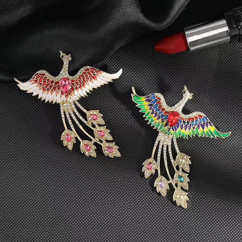 合金胸针 复古优雅凤凰胸针 别针合金饰品配饰胸花女高级感优雅