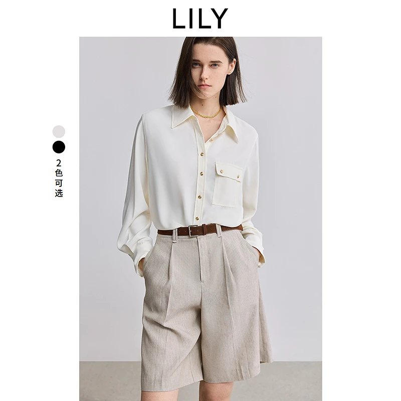 LILY2025春新款女装衬衫125209C4940