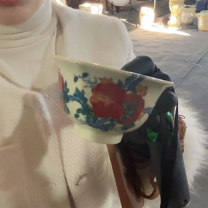 陶摆件景德镇高温陶瓷黄希希石榴画片