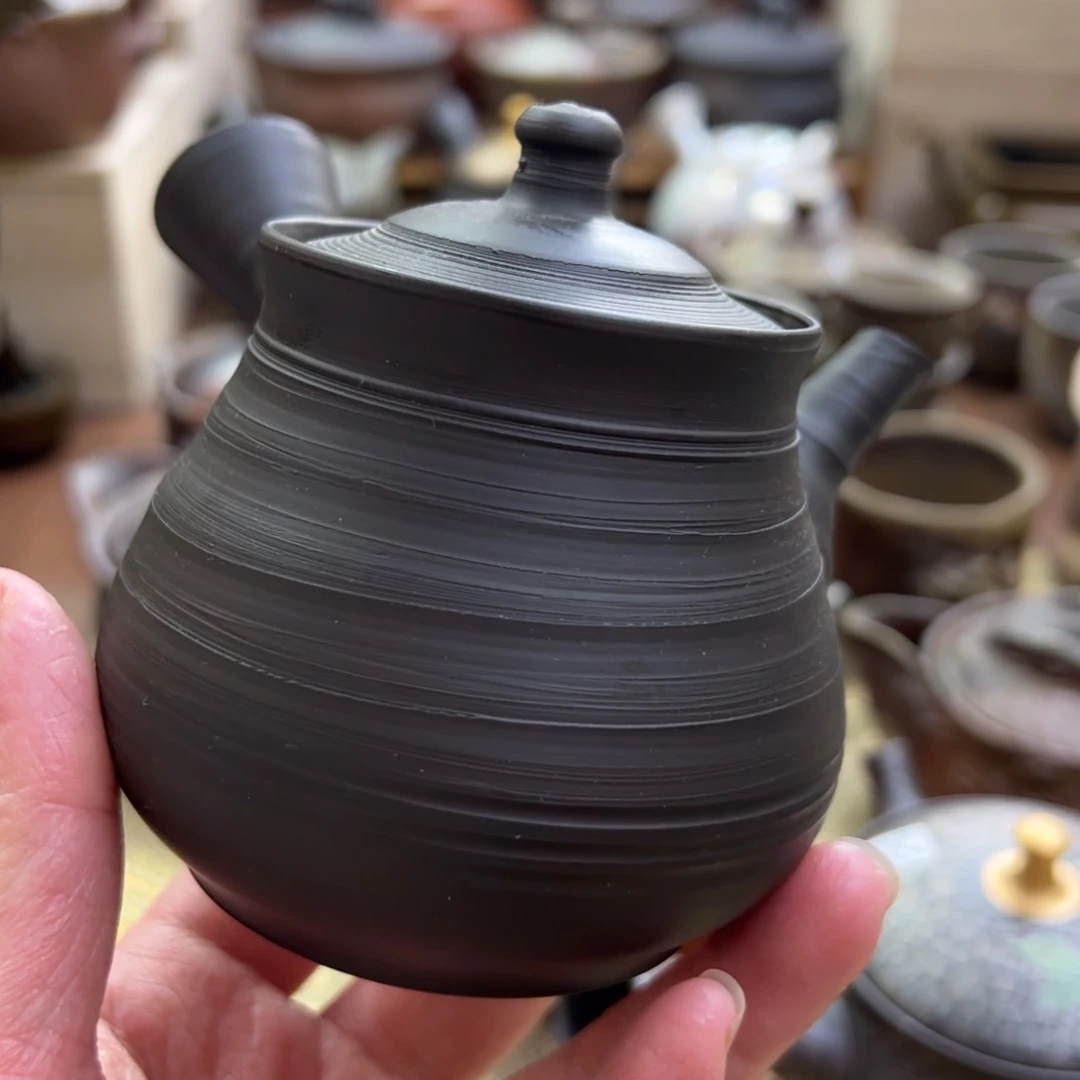 村月风月常滑烧侧把壶無*