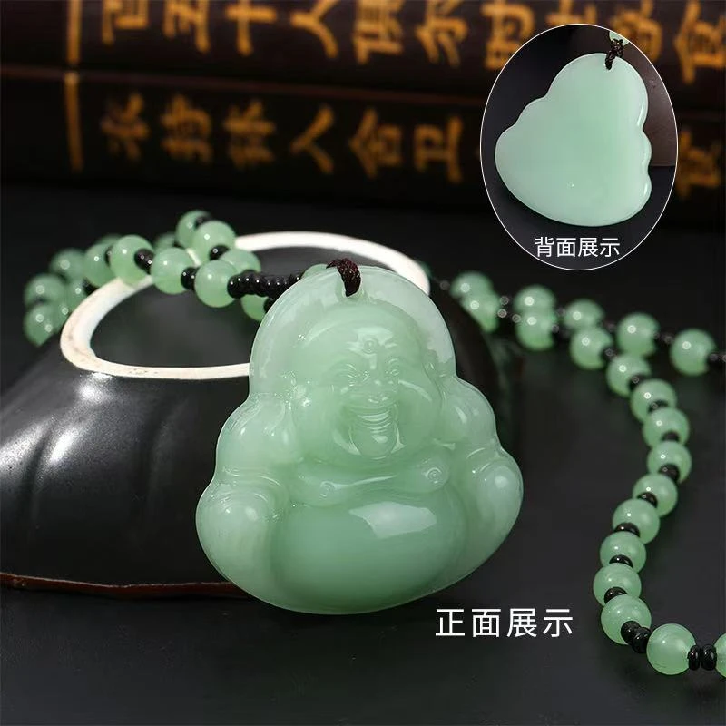 浅绿大肚佛公吊坠项链时尚百搭挂件配饰C119