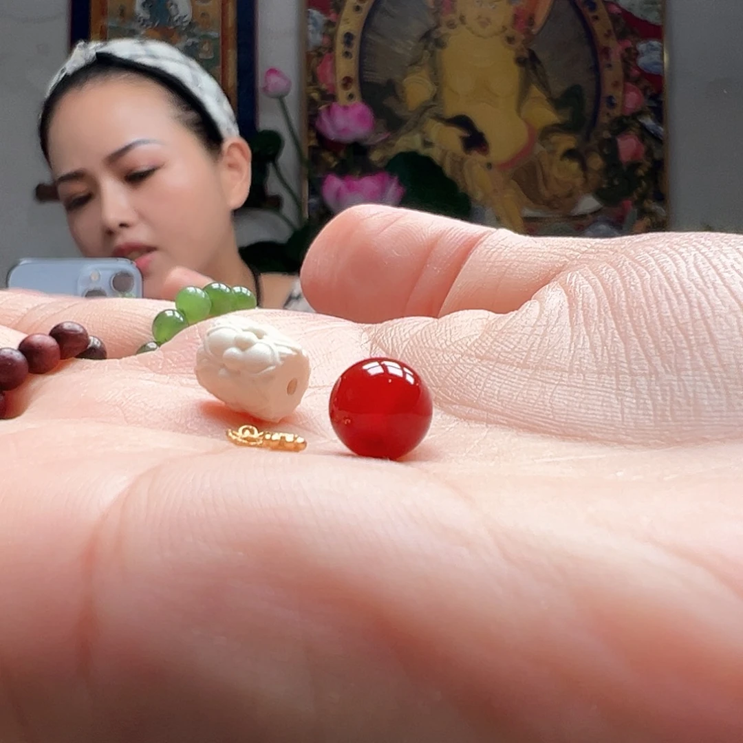 南红玛瑙合金珠宝半成品月*✨