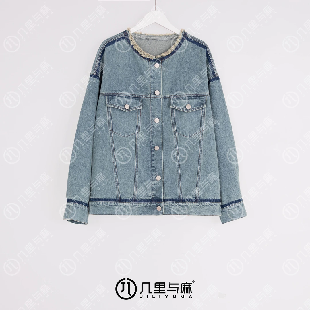 （几里）萧娘绣-时尚宽松牛仔外套 衣长62 胸围120 1081882