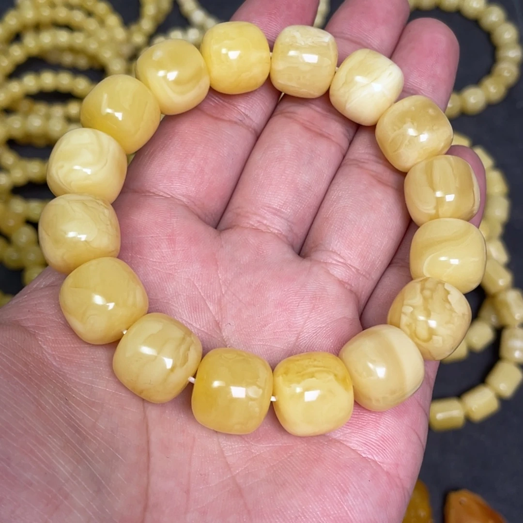 蜜蜡未镶嵌裸石蜜蜡手串15mm