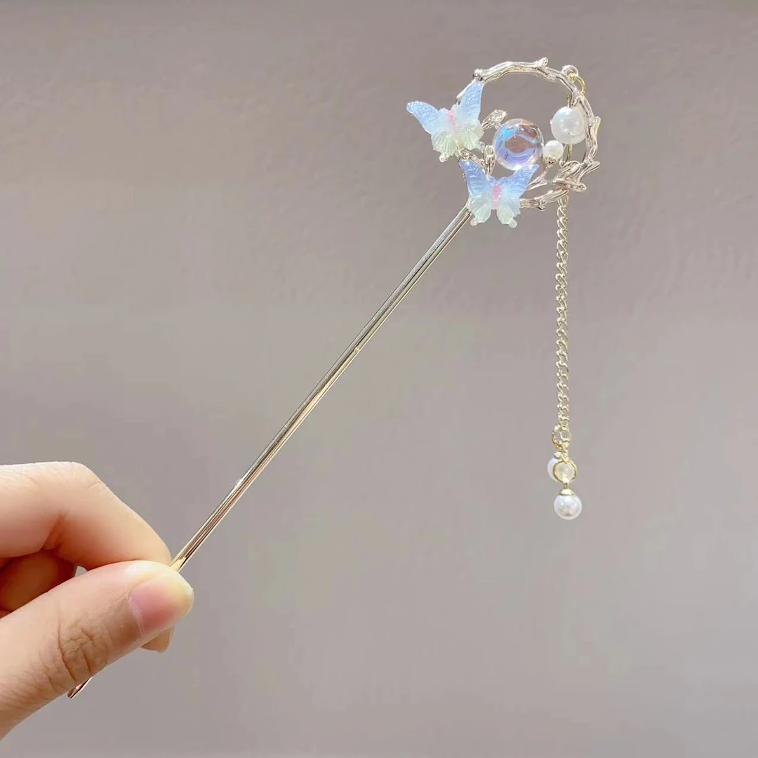 隐藏款庄周晓梦迷蝴蝶！长流苏高级感发簪（礼盒包装）