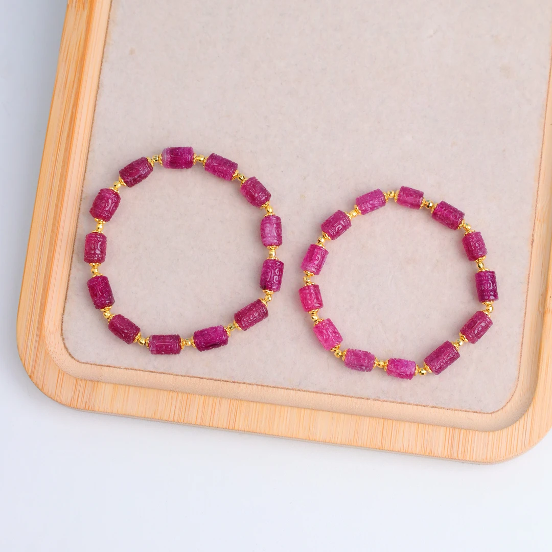 【琪琪珠宝】天然碧玺配回纹手串——多样性发货发其一