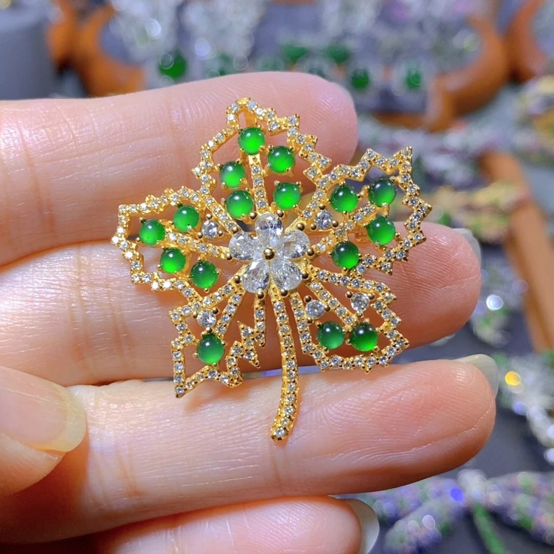 翡翠颈饰合金天然翡翠