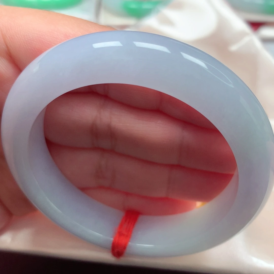 翡翠未镶嵌手镯7冰胶淡紫