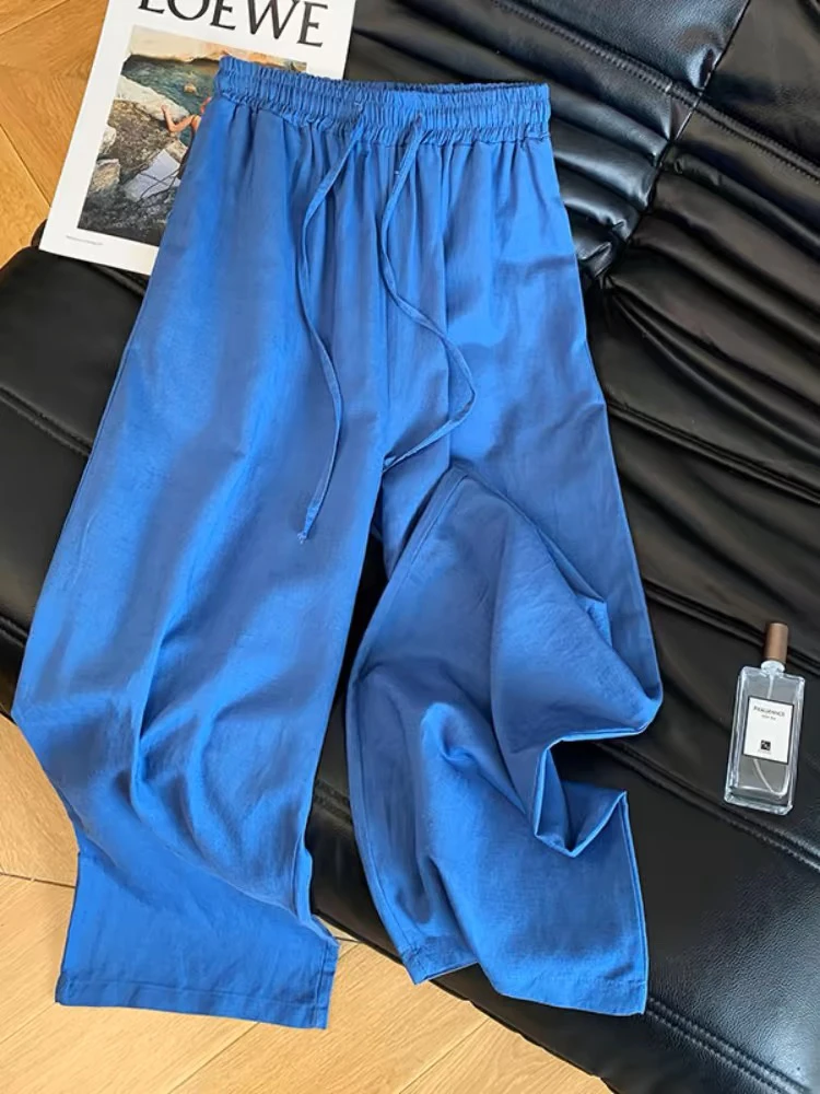 亚麻女夏季新款直筒显瘦阔腿19