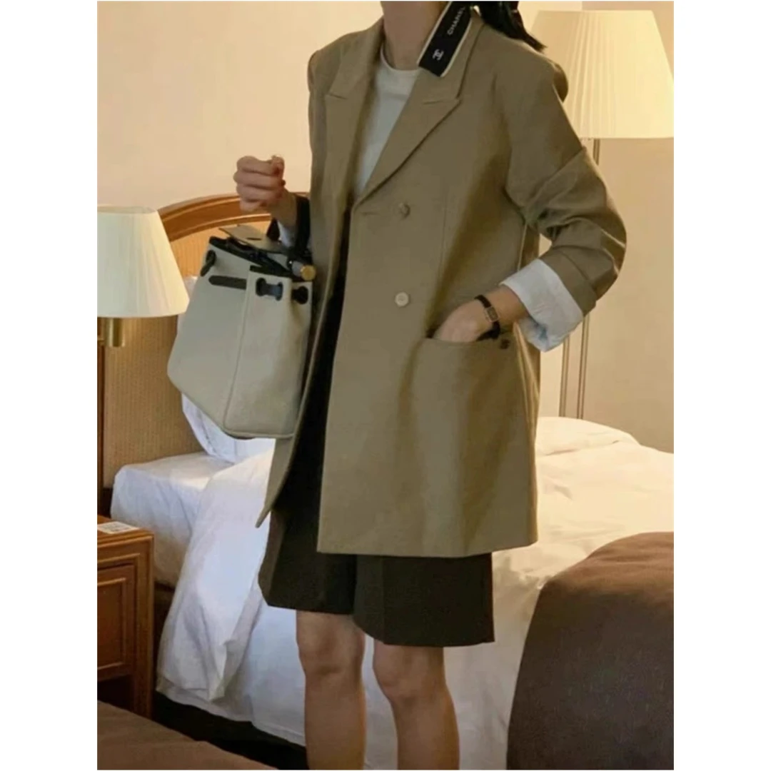 韩单 新款水洗棉高级感通勤直筒版秀美女士西装