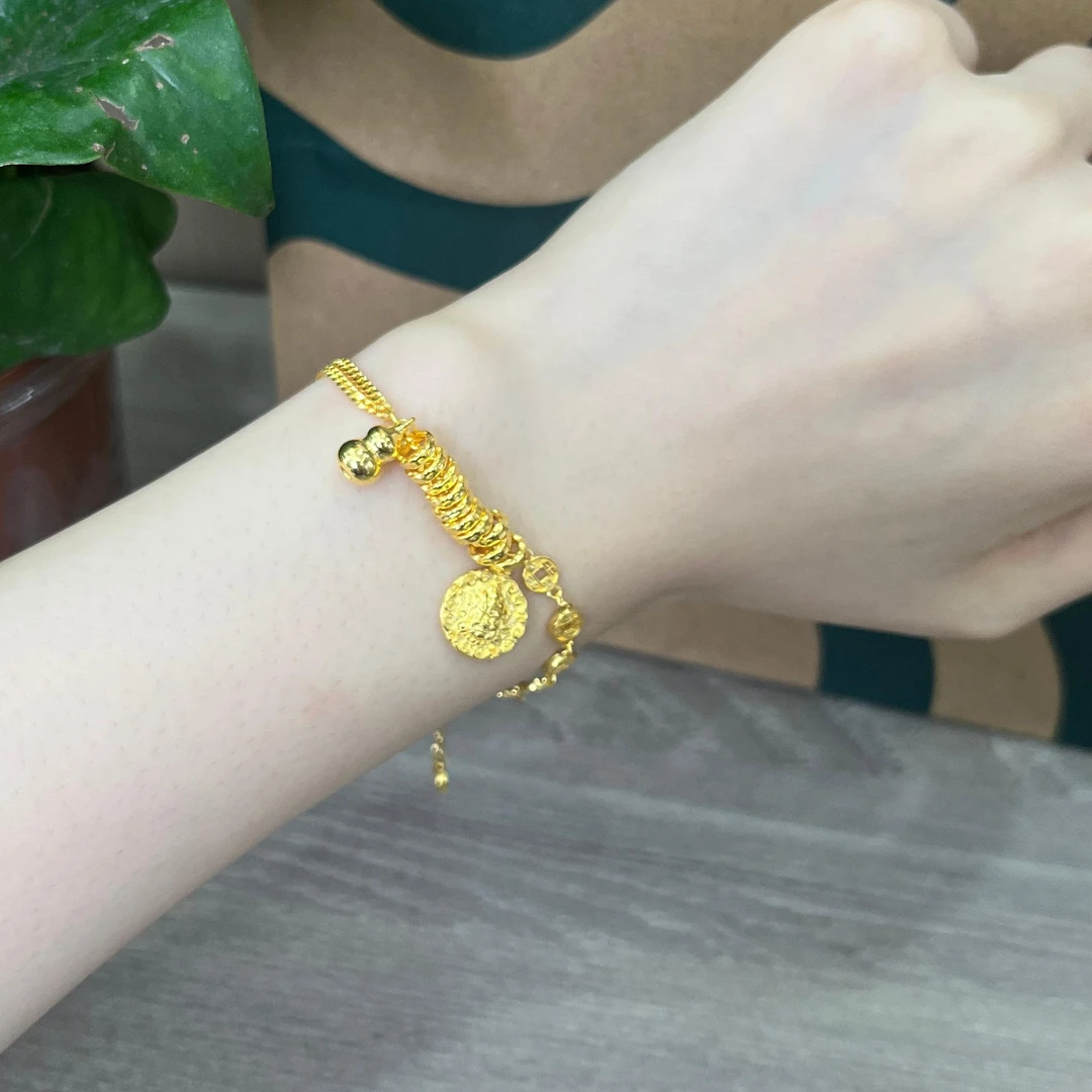 足银手链 【黄财神葫芦手链】黄财神葫芦盘缠手链气质百搭可调节