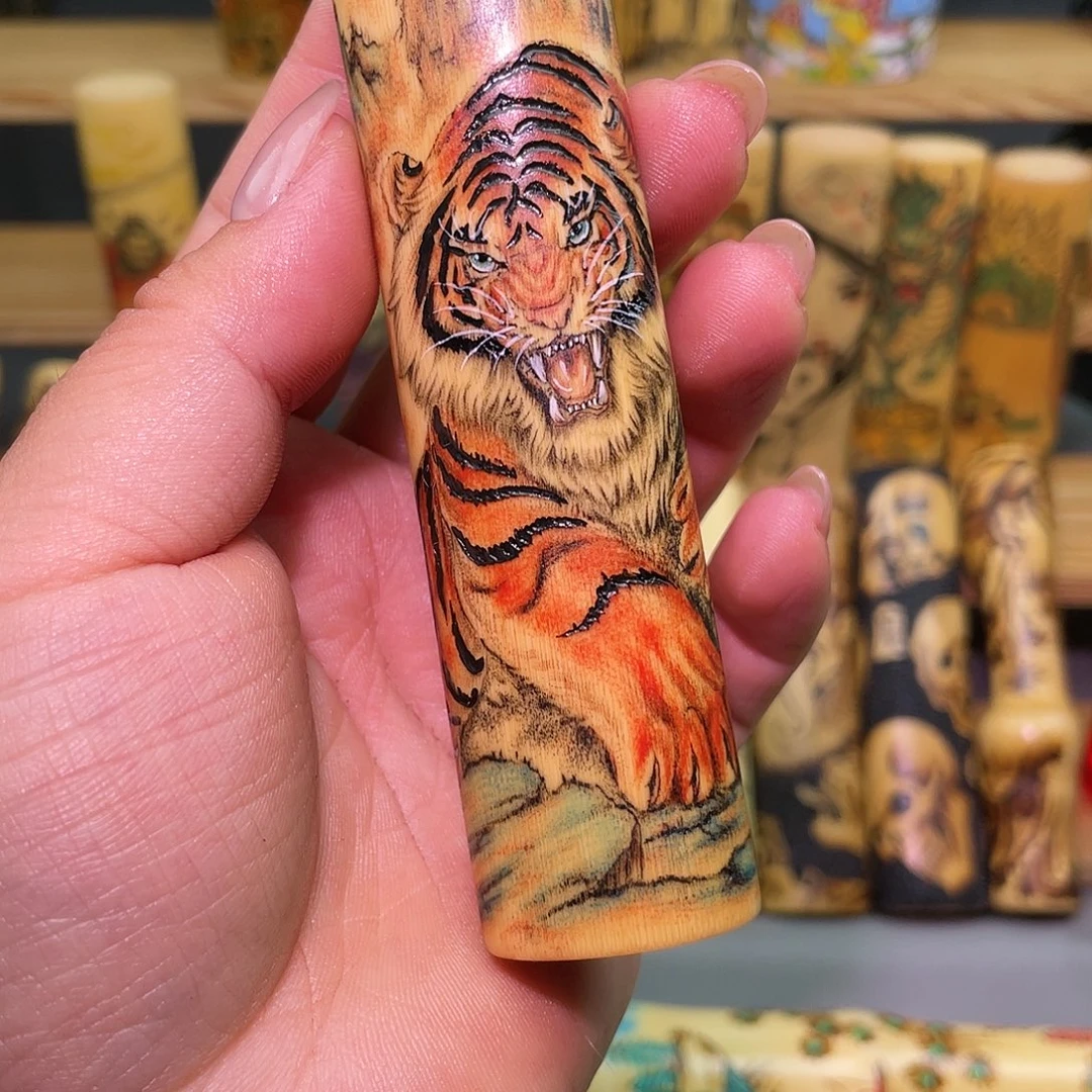 M***n实心竹手工作品老虎