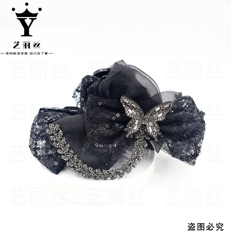 艺丽丝 东方之珠 [幽蝶] 春夏路易斯气黑色抓夹 13cm YL1088