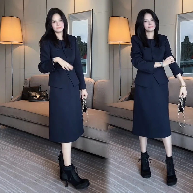2025秋季新款时尚显瘦气质网红高档套装女高级裙子宽松大码两件套