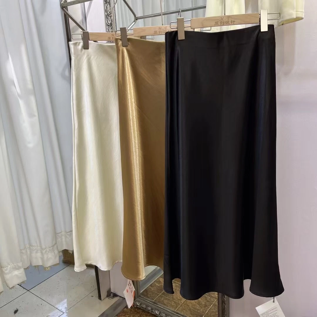 春季新中式厚款纯色高腰显瘦裙子包臀长裙时尚休闲半身裙女士