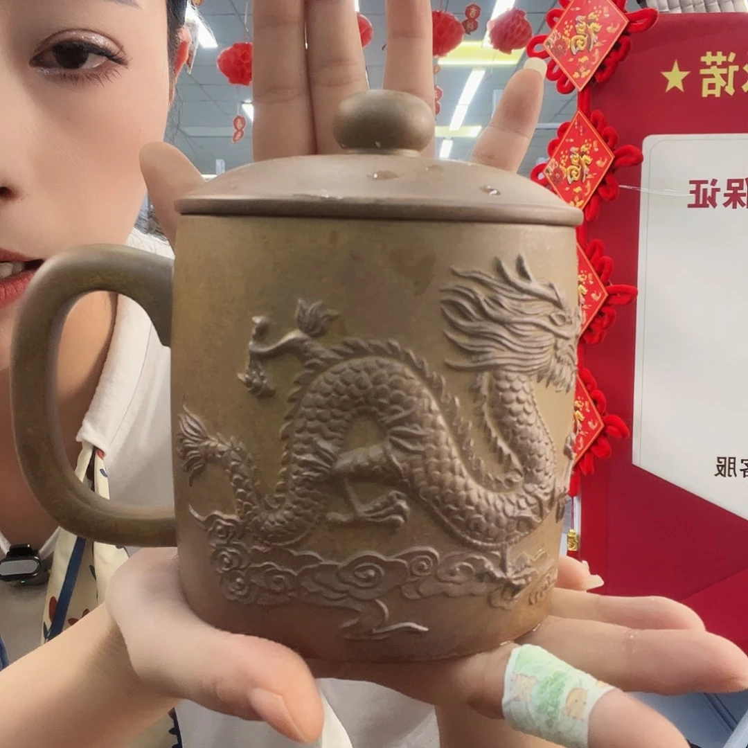 宜兴原矿紫砂全手工盖杯