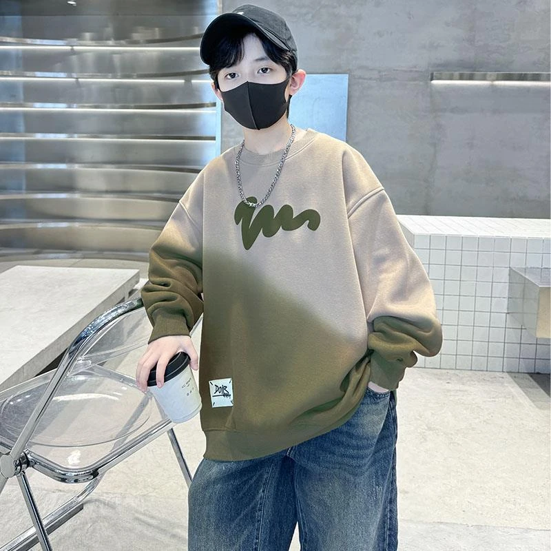 男童秋装加绒卫衣2025新款中大童儿童上衣春秋款男孩男童打底卫衣