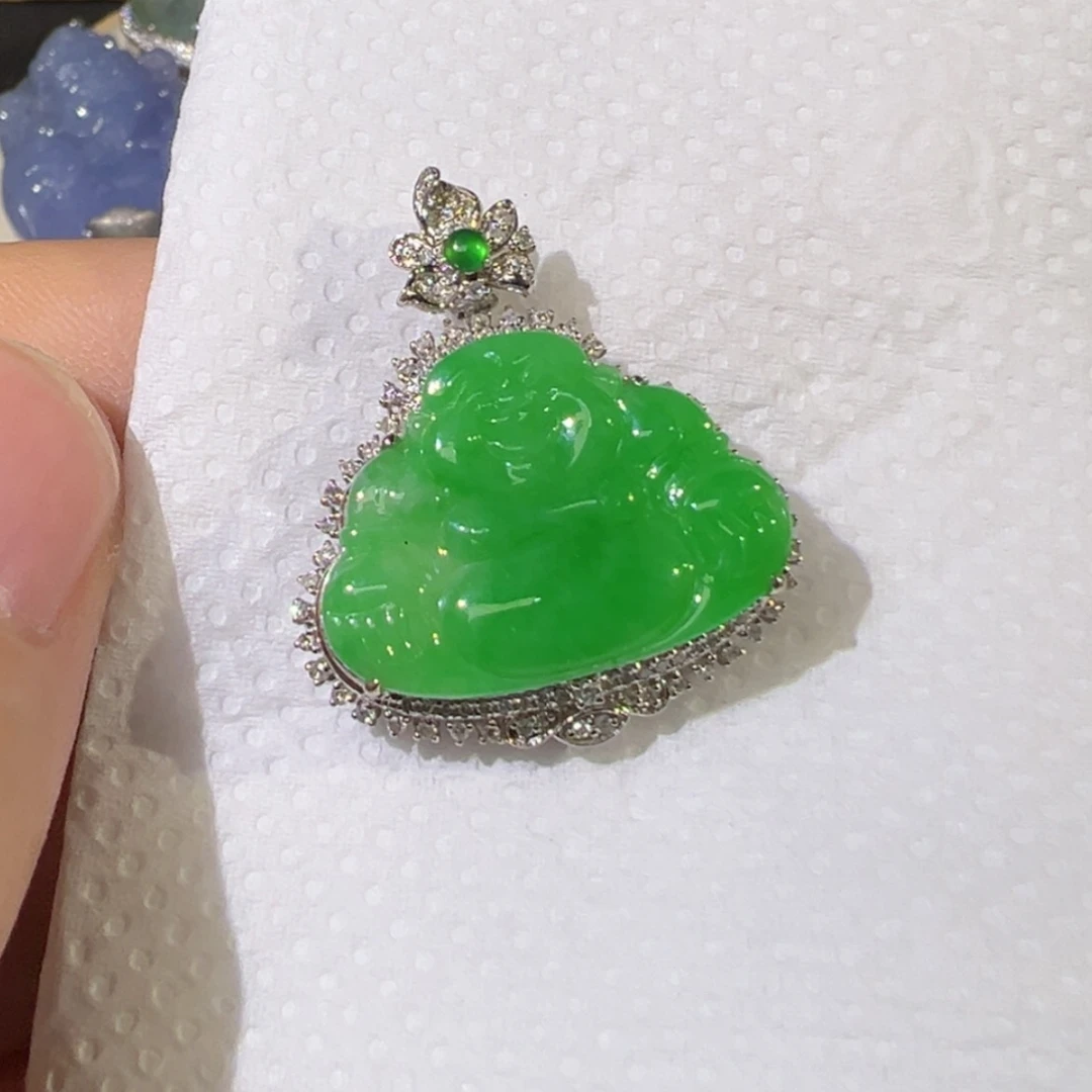 【闪购商品】翡翠18K金镶嵌颈饰缅甸翡翠