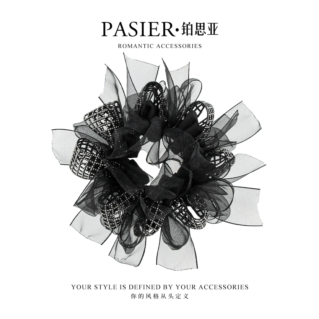 铂思亚 织梦网 气质优雅蝴蝶结织带百搭发圈FB2629