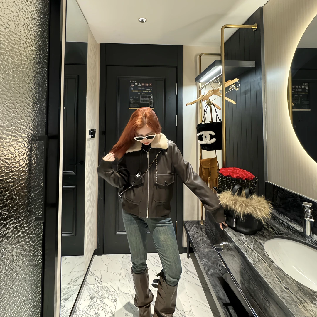 【半糖摩卡】/spring春季女士短款时尚休闲复古皮衣显瘦外套