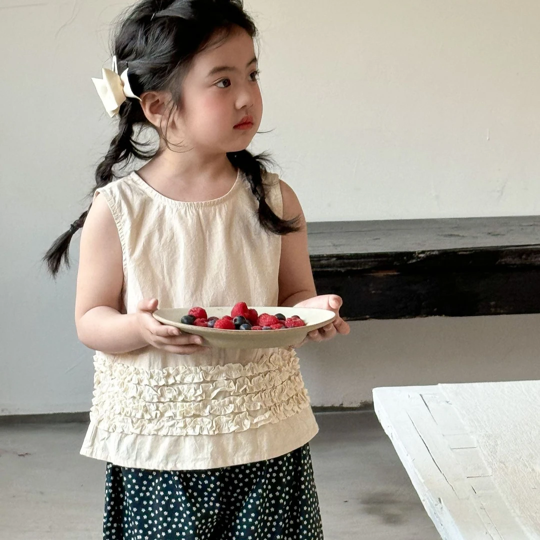童上衣2025夏季新品韩国童装韩版可爱甜美花边女童娃娃衫