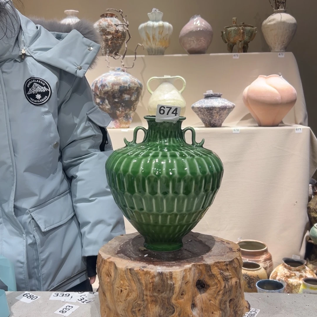 景德镇高温陶瓷花瓶摆件6754和平V家