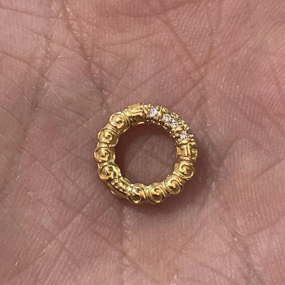 925银银制品 【佳哥严选】 J88176-纯银卡环配饰-内经6+mm左右