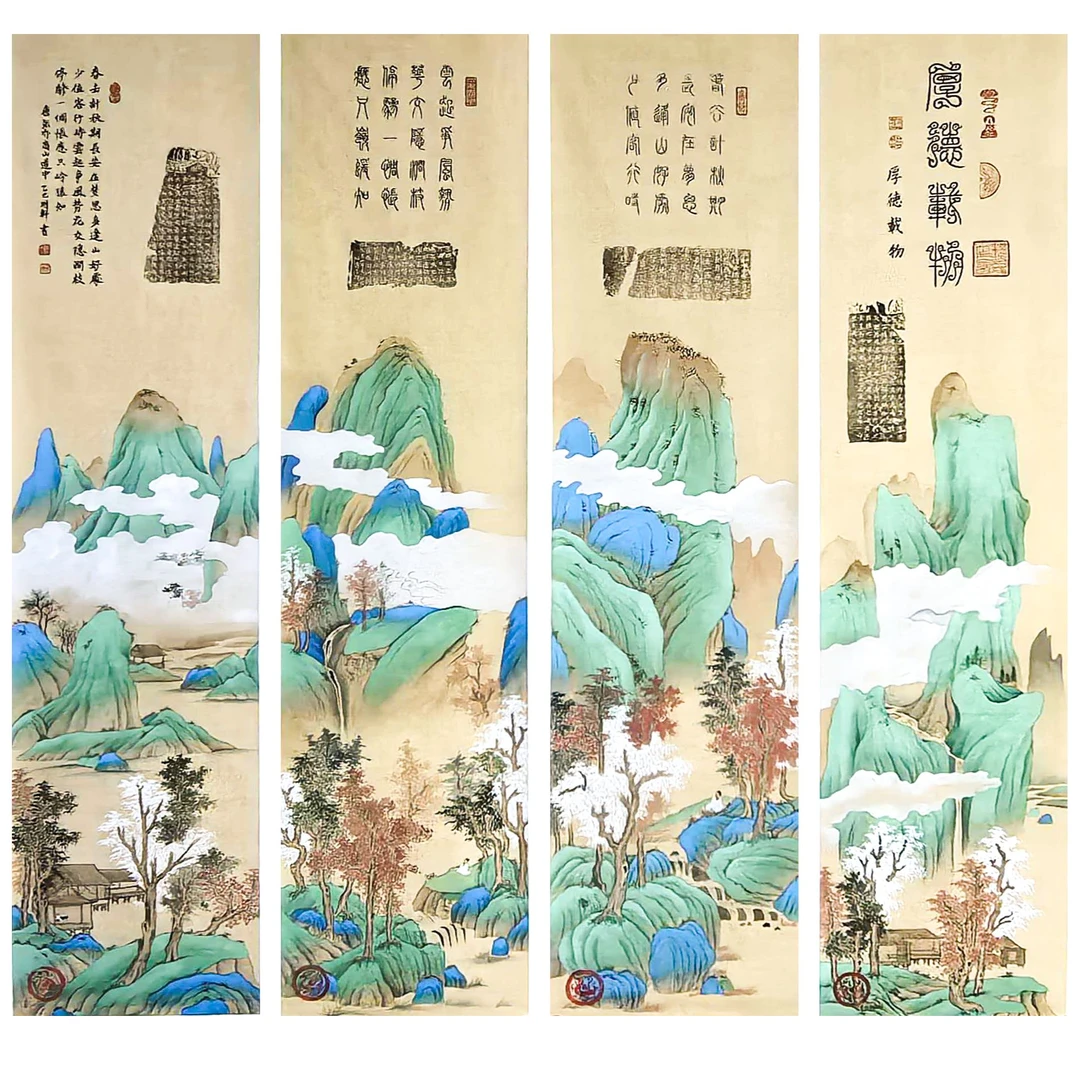 颜明轩纯手绘作品—《厚德载物》Y