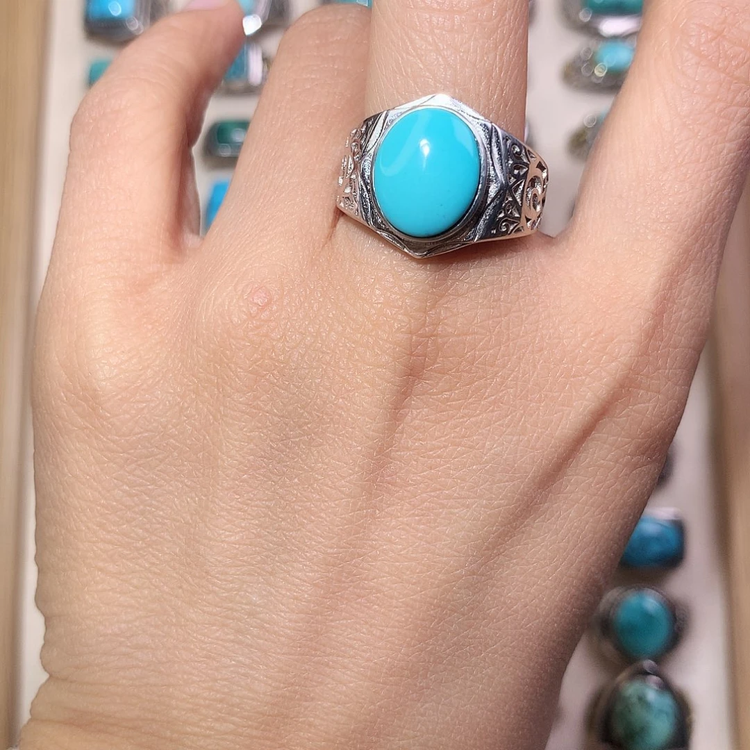 绿松石银S925镶嵌颈饰