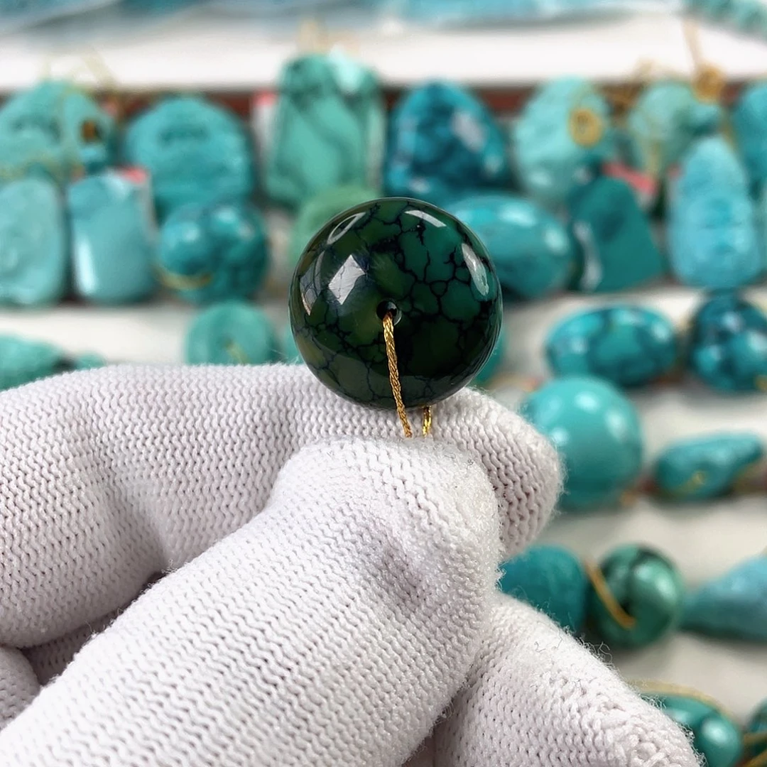 绿松石未镶嵌车挂直径18.8