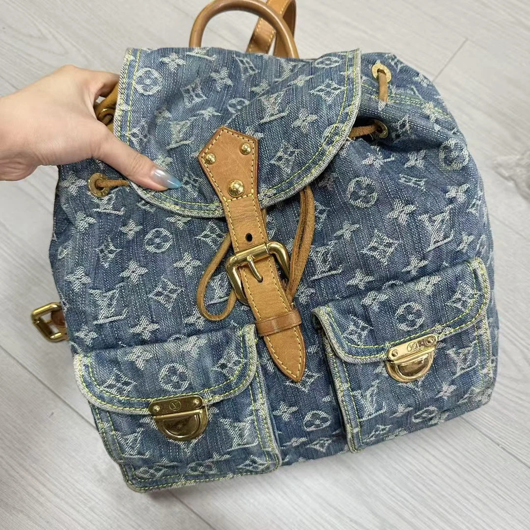 95新 LouisVuitton/路易威登 lv牛仔双肩/二奢包包